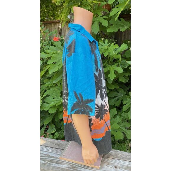 Dorsett Tee’s Bahamas Made Palm Trees Surfing The Sunset Button Up Shirt Size XL - Picture 4 of 8